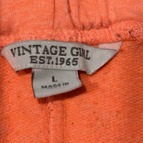 Vintage Girl Est. 1965 Pismo Beach Orange Jogger Pants L - Picture 2 of 6